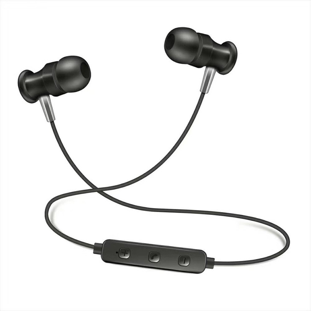 Magnetic Slim Wireless Sports Bluetooth Stereo Headset B3 (Black)
